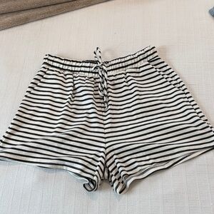 Striped Black and White Women's Shorts